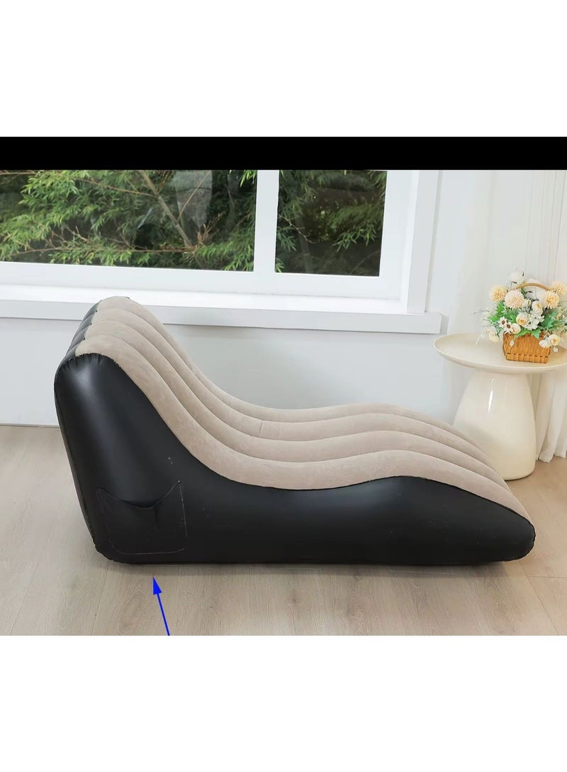 Inflatable Lounge Chair Sofa with Side Pocket – Comfortable Air Sofa for Living Room, Bedroom & Relaxation - Image 1